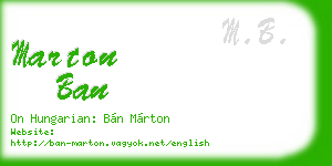 marton ban business card