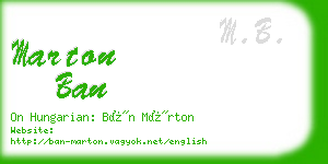 marton ban business card